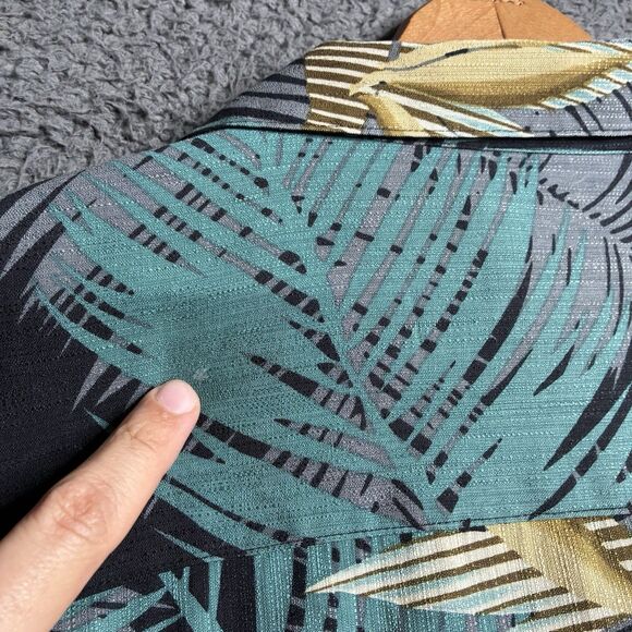 Reyn Spooner Shirt Mens L Regency Silk Jacquard Loop Collar Hawaiian Palm - Picture 6 of 12